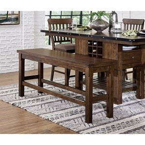 Classica cucina da pranzo in legno Furniture-1pc banco altezza da banco con finitura marrone scuro - Product Image 4