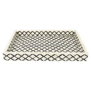 Plateau incrusté d'os en bois naturel fabriqué à la main assiette de service écologique pour la maison restaurants hôtels directement de Classic Collection - Product Image 1