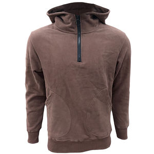Hot Selling Men Wear Quarter Zip Hoodie Winter Embroidered Stonewashed Customized Men's Oversized Windproof Hoodie - Product Image 1