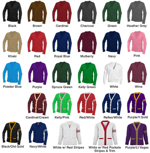 เสื้อคาร์ดิแกนแบบกรีกสั่งทำพิเศษ ปักตัวอักษรด้วยผ้าฝ้าย สีน้ำเงินและสีเทา เสื้อสเวตเตอร์สำหรับสตรีชมรมพี่น้องชาวกรีก - Product Image 6