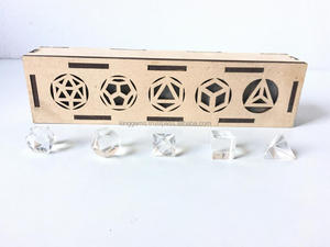 Wholesale Natural 5pc Clear Quartz Gemstone Through-Carved Sacred Geometry Set Platonic Solids Buddhist Religious Meditation - Product Image 4