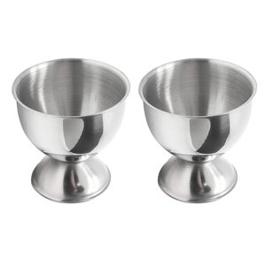 Support élégant en acier inoxydable pour œufs durs, 2 pièces, très demandé pour table de petit-déjeuner, support à œufs, fournisseur en gros - Product Image 1