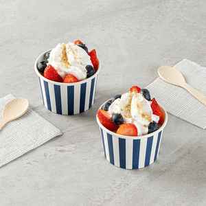 Gobelet à crème glacée en papier jetable, imprimé sur mesure, qualité alimentaire, pour yaourt et desserts, emballage en gros - Product Image 1