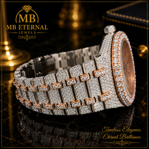 Montre de luxe MB ETERNAL avec diamants, boîtier de 41 mm, verre saphir, bracelet en acier inoxydable, mouvement Citizen, cadran à échelle mixte, unisexe - Product Image 4