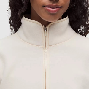 Hot Selling <b>Women's</b> <b>Cream</b> <b>Fleece</b> Jacket Stand Collar Full Sleeve 1/4 Zipper Closure Regular Length Autumn <b>Women</b> <b>Fleece</b> Jackets - Product Image 3
