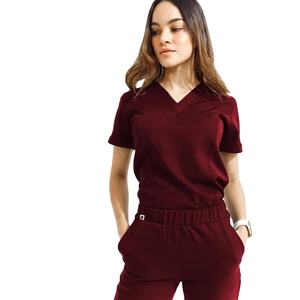 Conjunto exfoliante Atlético moderno para mujer, Top exfoliante con cuello en V, pantalones exfoliantes para Yoga - Product Image 6