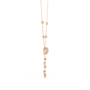Bezel Set Diamond Dangle Charms on Dainty Gold Link Chains Lariat <b>Necklace</b> Lab Diamond <b>Necklace</b> 10K 14K 18K Rose Gold - Product Image 4