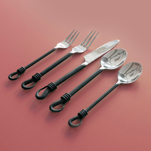 Ensemble de couverts modernes en acier inoxydable, couteau, cuillère, fourchette, finition miroir premium, vaisselle pour la cuisine domestique au meilleur prix - Product Image 6