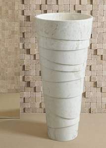 Lavabo de Pedestal de Mármol de Diseño Moderno para Encimera, con Escurridor, para Hotel y Almacén - Product Image 2