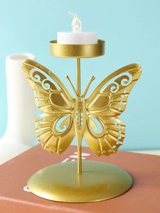 Support de bougie conique en fer doré de luxe, motif festif en métal, élégant centre de table pour mariage - Product Image 5