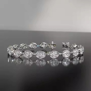 Sparkling Lab-Grown Diamond Bracelet High Quality 14K Yellow/ White/ Rose Gold Non-Fade Hip Hop Jewelry for <b>Men</b> and Women - Product Image 4