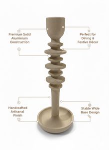 Support de bougie en aluminium antique décoratif pour bougies chauffe-plat (8,3 pouces) – Idéal pour la décoration intérieure, centre de table et parfait pour toutes occasions - Product Image 6