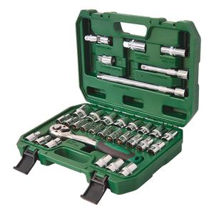 Jeu de douilles métriques 32 pièces avec cliquet, rallonges et joint universel pour réparation automobile - Product Image 5