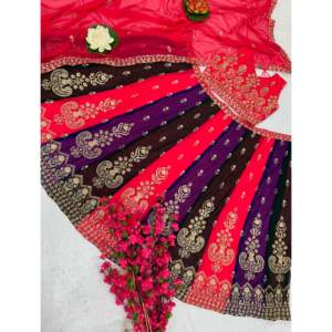 Kavya Fab Designer Lehenga Choli rouge pour femme, taille M, avec broderie élégante, pour les occasions spéciales - Product Image 4