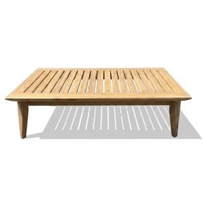 New Modern Minimalist Slatted <b>Wood</b> Dining Table Eco-Friendly Outdoor Garden Patio Furniture Indoor Teak <b>Desk</b> Box Sets - Product Image 1