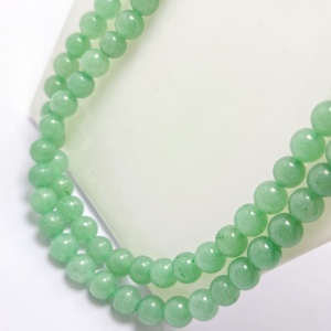 Perles rondes en aventurine verte naturelle, brin de 15 pouces, perles de pierres précieuses en vrac pour la fabrication de bijoux - Product Image 1