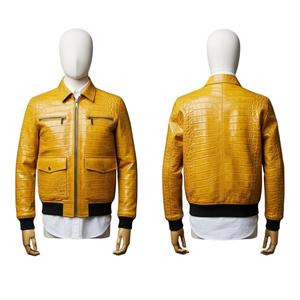 Wholesale High Quality Coated Winter Men's Leather <b>Jacket</b> with Zipper Waterproof Quick Dry & Windproof-OEM Custom Service - Product Image 3