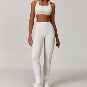 2026 High Quality Solid Athletic Gym Fitness Sport Workout Activewear 2 Piece Set Seamless <b>Women</b> <b>Jogger</b> Quick Dry Elastic - Product Image 4
