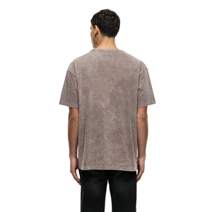 T-shirt décontracté unisexe 100 % coton pour homme, coupe oversize, délavé à l'acide, manches courtes, col rond, anti-plis, épaules tombantes, respirant, long - Product Image 2
