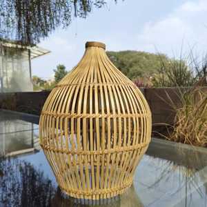 Handmade Bamboo Pendant Lamp with Woven Natural Rattan <b>Wicker</b> Lampshade Eco Friendly Ceiling Light OEM Supplier Vietnam - Product Image 6