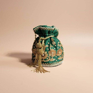 embroidery <b>sequin</b> bead potli bag korean fashion bridal evening purse handmade ethnic - Product Image 1