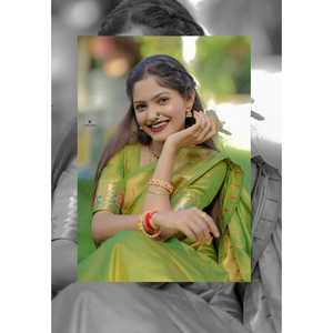 Sari en soie Paithani tissé Zari vert 650g Elite Weaves, motif Ganpati, vêtements indiens et pakistanais - Product Image 1