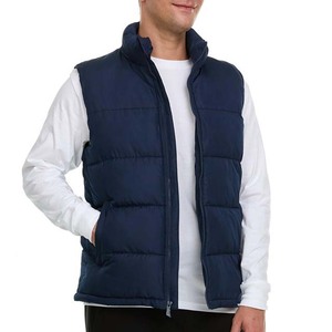 Gilet matelassé pour homme de haute qualité, personnalisé avec logo, respirant, séchage rapide, confortable, col montant, sans manches, en toile, style urbain, pour l'hiver - Product Image 4