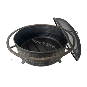 Modern <b>fire</b> <b>pit</b> Iron <b>Fire</b> <b>Pit</b> with Heat Resistant Paint Freestanding Design Coal/Wood Burning Outdoor Heater - Product Image 1