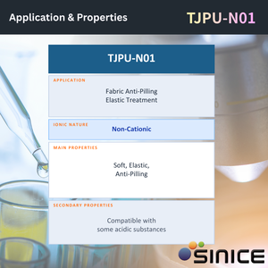 SINICE TJPU-N01 Specialty Functional Waterborne Polyurethane Resin for Fabrics Anti-Pilling Elastic Treatment pH 5.0-7.0 200-800 - Product Image 2