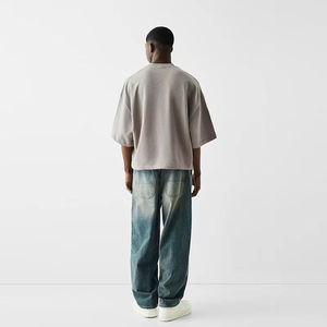 Wholesale OEM 100% Cotton Regular Fit <b>Tshirt</b> with Crew <b>Neck</b> Eco-Friendly Breathable for US Streetwear Brands Retail Ready Supply - Product Image 3
