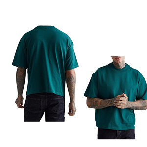 T-shirt en coton tricoté surdimensionné pour homme, décontracté, à manches courtes, col doux, respirant, léger, confortable, élégant, pour la gym - Product Image 6