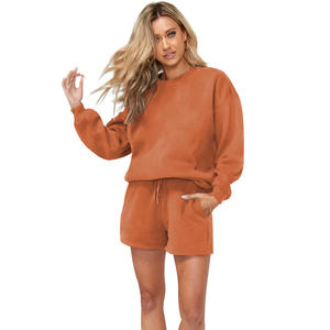 Conjunto de Sudadera y Pantalones Cortos para Mujer, Personalizado, de Alta Calidad, Invernal, Casual, 100% Algodón, Transpirable, Anti-Pilling - Product Image 2