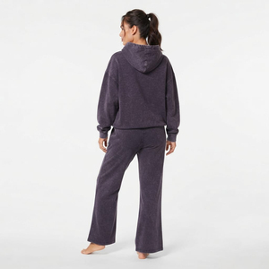 Conjunto de Chándal de Algodón de 2 Piezas para Mujer, de Alta Calidad, Estampado, Lavado Ácido, de Corte Holgado y Cómodo, con Sudadera con Capucha, Venta al por Mayor - Product Image 4