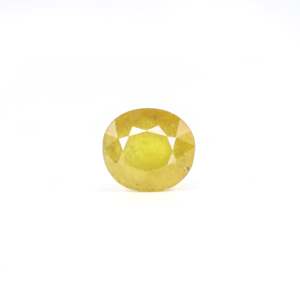 พลอยแซฟไฟร์สีเหลืองพรีเมียม 4.55 กะรัต รูปทรงวงรี ขนาด 10x12 มม. สำหรับเครื่องประดับชั้นดี - Product Image 1