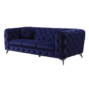 Divano Atronia in Velluto Blu per Soggiorno - Product Image 1