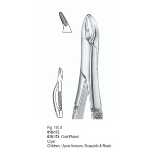 Forceps d'extraction dentaire Vitra Fig 150 S |   Cryer Children, Incisives supérieures, Bicuspides et racines |   Acier inoxydable |   Certifié CE - Product Image 1