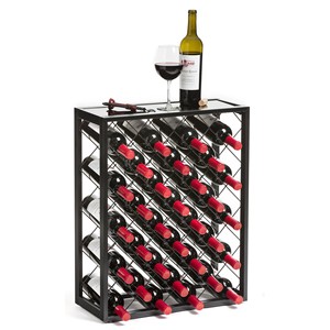 Porte-bouteilles en bois pour 24 bouteilles, design en treillis noir diamanté, écologique, fait main, durable, léger, Aqudus Saleem, vente en gros - Product Image 1