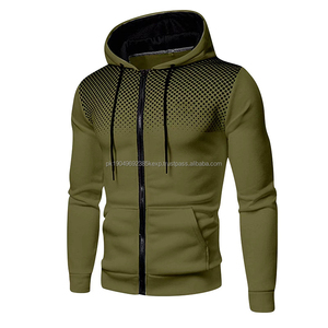 Sudadera con capucha Lisa informal ajustada para hombre 100% poliéster bloque de Color de punto Hipster estampado de logotipo personalizado para invierno - Product Image 2