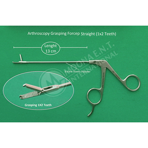 Moona E.N.T. Instruments AR-11900NR Pince de préhension droite pour arthroscopie, 13 cm, gaine 3,4 mm, 1x2 dents, pour genou orthopédique - Product Image 1