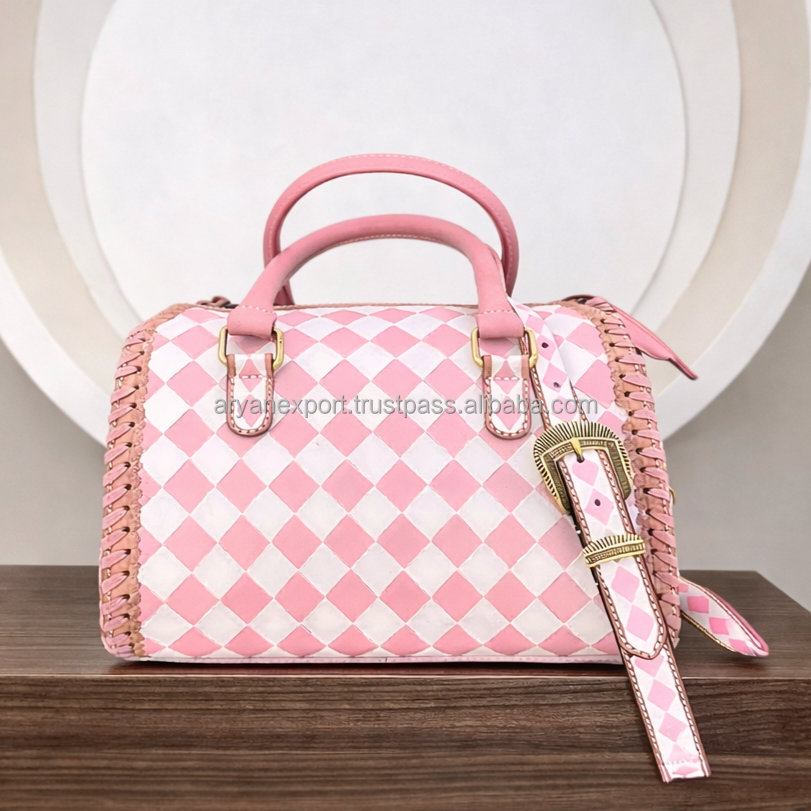 Pink & White Checkered