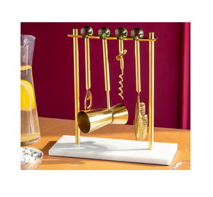 Juego de herramientas de bar, kit de barman de latón de calidad alimentaria, kit de barman de viaje, acabado dorado de primera calidad y al mejor precio. - Product Image 5