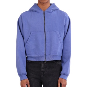 High Quality Oversized Full Zip Hoodie Manufacturer Custom Men Women Washed Hooded Sweatshirt Streetwear Apparel - Product Image 1