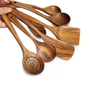 Cucharas de Madera Ecológicas para Ramen y Sopa, Estilo Clásico para Bodas, con Logotipo Personalizado, Curvadas, con Espejo Dorado, Cucharones Chinos - Product Image 6