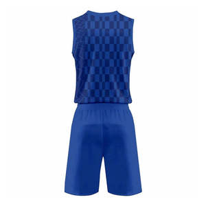 Ensemble uniforme de volley-ball pour hommes TANVEX sur mesure, imprimé géométrique bleu, maillot et short respirants, vêtements d'entraînement pour adultes - Product Image 4