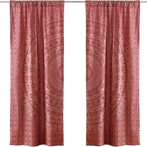 Direct Factory 250 GSM Cotton Grey Door Grommet <b>Curtain</b> Set Blackout Flame Resistant Luxury <b>Window</b> Drapes - Product Image 5