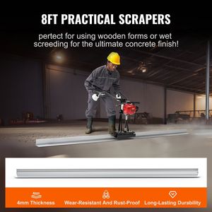 Spargiconcime a Gas da 8 Piedi con Barra Dritta in Alluminio, Motore Vibrante a 4 Tempi per Finitura Cemento, Regolazione Altezza - Product Image 4