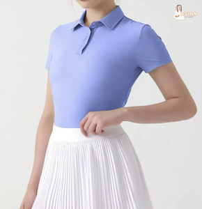 T-shirt personnalisé pour femme, été, décontracté, uni, en polyester/coton tricoté, col rond, manches courtes, anti-plis, séchage rapide - Product Image 1