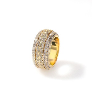 Wholesale Supply Fashionable Silver and Gold <b>Iced</b> Out Moissanite Diamond <b>Ring</b> Hip Hop Jewelry for Men Women and Couples - Product Image 3