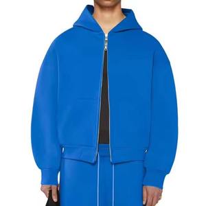 Wholesale Custom Blank Oversized Custom Logo Drop Shoulder <b>Zip</b> <b>up</b> <b>Hoodies</b> 400GSM 100% Cotton <b>Crop</b> Baggy <b>Zip</b> <b>up</b> <b>Hoodies</b> Men - Product Image 5