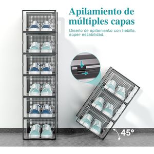 Grandi Scatole Impilabili in Plastica Trasparente per Scarpe, Set da 12 con Coperchi, Organizzatore per Sneaker in PP - Product Image 3